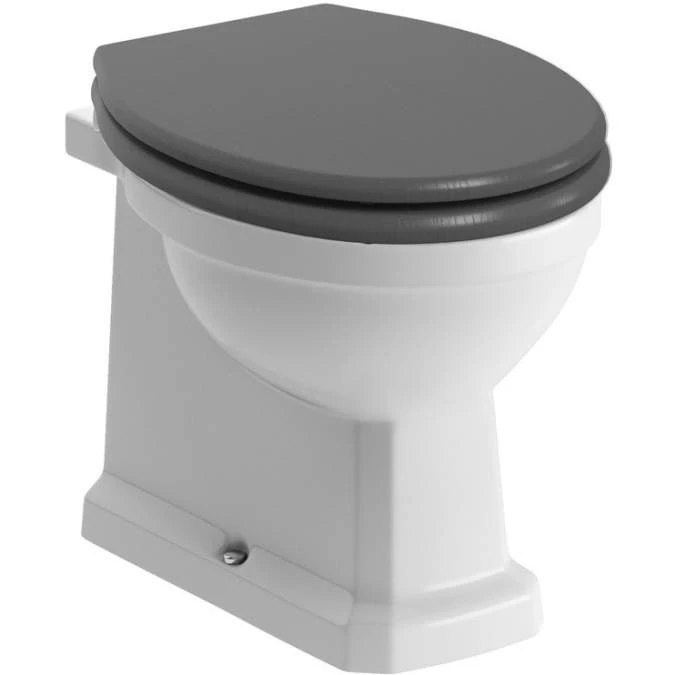 Shetland Back To Wall Toilet & Grey Ash Soft Close Seat 1 Shetland Back To Wall Toilet & Grey Ash Soft Close Seat