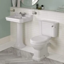 Shetland 4 Piece Toilet & 1TH Basin Set -Lumibath Shop Shetland CCWC Standard Seat Lifestyle