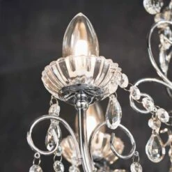 Shetland 5 Arm Chandelier Ceiling Light - Chrome -Lumibath Shop Shetland Chandelier Lifestyle2
