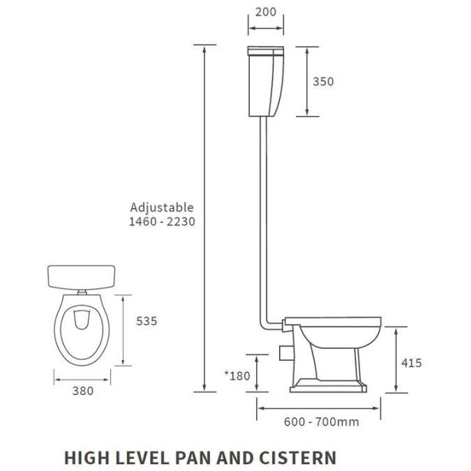 Shetland High Level Toilet & Sea Green Soft Close Seat 2 Shetland High Level Toilet & Sea Green Soft Close Seat - Image 2