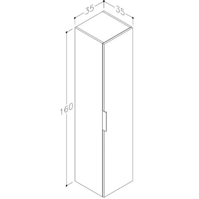 Shetland 350mm Wall Hung 1 Door Tall Unit - Matt Olive Green 2 Shetland 350mm Wall Hung 1 Door Tall Unit - Matt Olive Green - Image 2