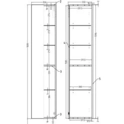 Shetland 350mm Wall Hung 1 Door Tall Unit - Matt Olive Green 5 Shetland 350mm Wall Hung 1 Door Tall Unit - Matt Olive Green -Lumibath Shop Shetland Tall Unit 1