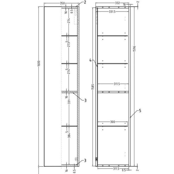 Shetland 350mm Wall Hung 1 Door Tall Unit - Matt Olive Green 3 Shetland 350mm Wall Hung 1 Door Tall Unit - Matt Olive Green - Image 3