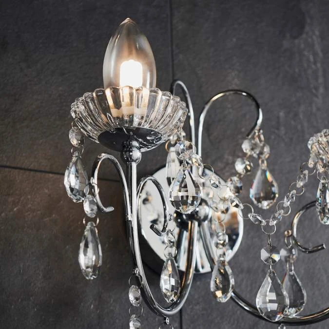 Shetland 2 Arm Chandelier Wall Light - Chrome 4 Shetland 2 Arm Chandelier Wall Light - Chrome - Image 4