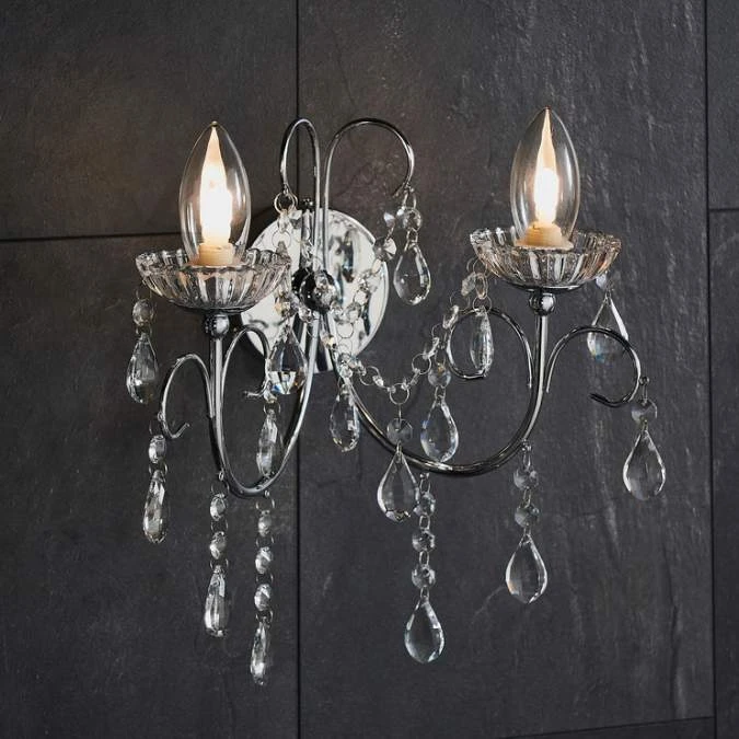 Shetland 2 Arm Chandelier Wall Light - Chrome 8 Shetland 2 Arm Chandelier Wall Light - Chrome - Image 8