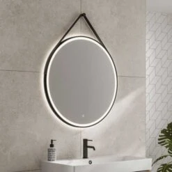 HIB Solstice 80 Black Illuminated LED Bathroom Mirror