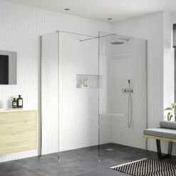 Supreme 1100mm Wetroom Panel & Support Bar -Lumibath Shop Supreme End Panel 6