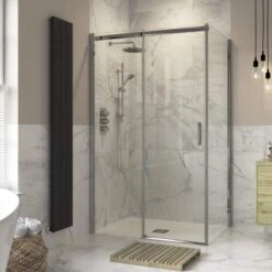 Supreme 1200mm Semi-Framed Sliding Door Shower Enclosure -Lumibath Shop Supreme Slider Lifestyle2 2