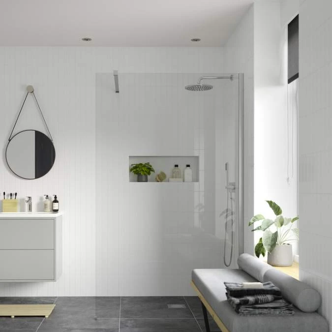 Supreme Wetroom Panel & Support Bar - 1200mm - Chrome 1 Supreme Wetroom Panel & Support Bar - 1200mm - Chrome