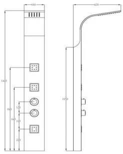 Synergy Alubla Black Shower Tower 5 Synergy Alubla Black Shower Tower -Lumibath Shop Synergy Alubla Black Tower Spec