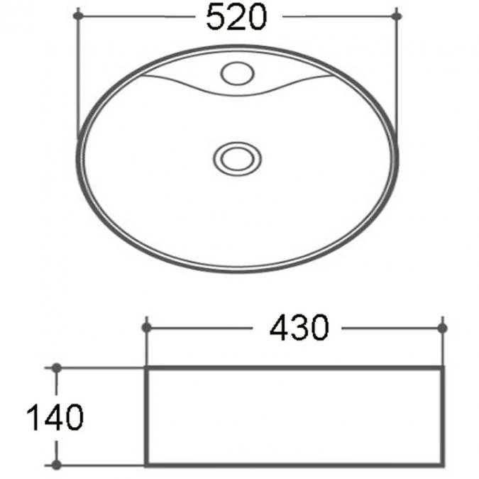 Synergy Ovit 520mm Countertop Basin 3 Synergy Ovit 520mm Countertop Basin - Image 3