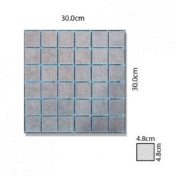 Abacus Direct Porcelain Fino Mosaic Tile Grey - 4.8cm - 300 X 300mm