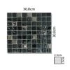 Abacus Mixed Square Black Chrome Large Mosaic Tile - 300 X 300mm Box Of 11 Sheets