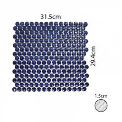 Abacus Round Blue Glass Mosaic Tile - 315 X 294mm Box Of 10 Sheets -Lumibath Shop TLSM 20 1005 IMAGE rubberduck