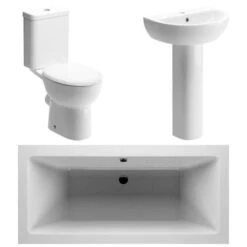 Termond Bathroom Suite, Basin, WC & Double Ended Bath 1700mm