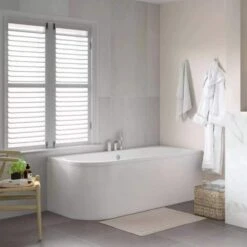 Tissino Angelo 1700 X 700mm Premium Reinforced Double Ended J Bath -Lumibath Shop Tissino Angelo J Bath LH Lifestyle 1