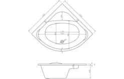 Tsaiya Standard 1350x1350 Corner Bath & Legs -Lumibath Shop Tybee 1350Corner DLD 1156x742