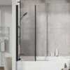 Roman Lumin8 Pivoting Bath Screen - Matt Black Frame
