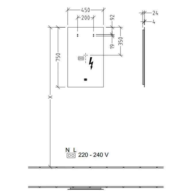 Villeroy & Boch More To See Lite Rectangle LED Bathroom Mirror 450 X 750mm 6 Villeroy & Boch More To See Lite Rectangle LED Bathroom Mirror 450 X 750mm - Image 6