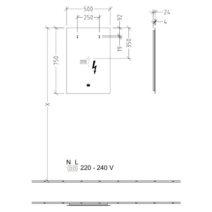 Villeroy & Boch More To See Lite Rectangle LED Bathroom Mirror 500 X 750mm 6 Villeroy & Boch More To See Lite Rectangle LED Bathroom Mirror 500 X 750mm - Image 6