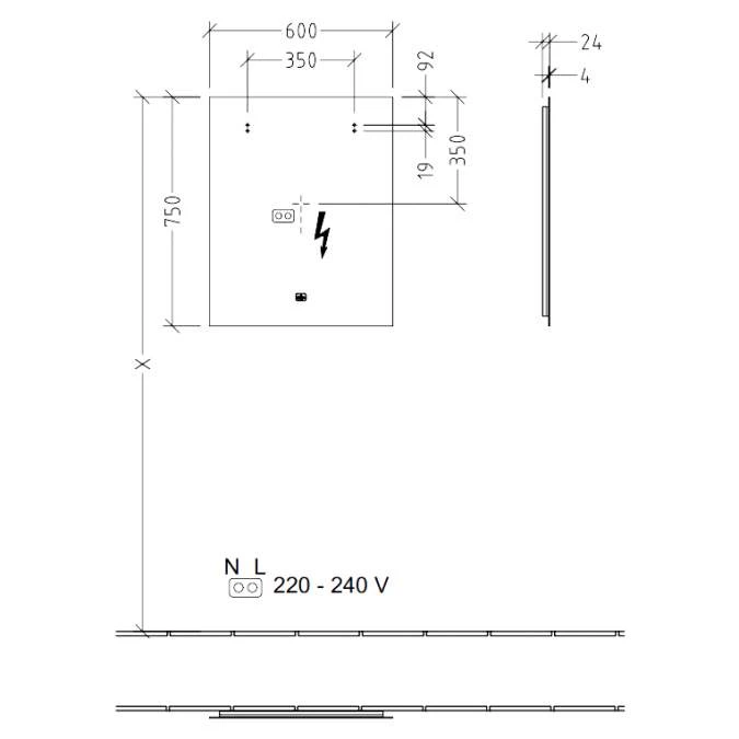 Villeroy & Boch More To See Lite Rectangle LED Bathroom Mirror 600 X 750mm 6 Villeroy & Boch More To See Lite Rectangle LED Bathroom Mirror 600 X 750mm - Image 6