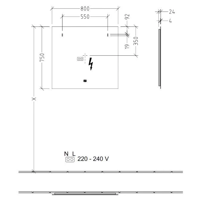 Villeroy & Boch More To See Lite Rectangle LED Bathroom Mirror 800 X 750mm 6 Villeroy & Boch More To See Lite Rectangle LED Bathroom Mirror 800 X 750mm - Image 6