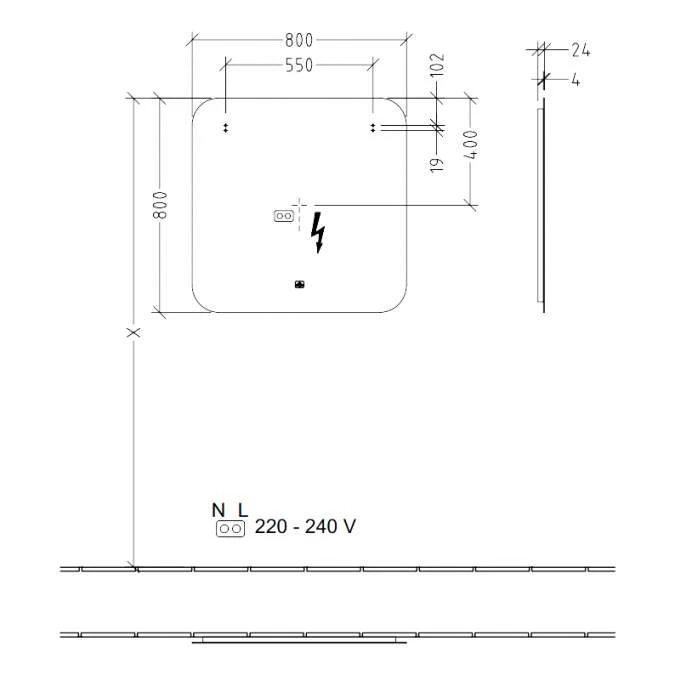 Villeroy & Boch More To See Lite Curved LED Bathroom Mirror 800 X 800mm 6 Villeroy & Boch More To See Lite Curved LED Bathroom Mirror 800 X 800mm - Image 6