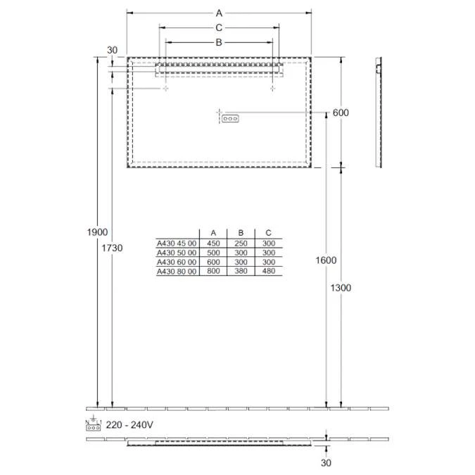 Villeroy & Boch More To See One LED Bathroom Mirror 500 X 600mm 4 Villeroy & Boch More To See One LED Bathroom Mirror 500 X 600mm - Image 4