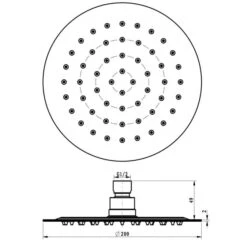 Villeroy & Boch Complete Concealed Shower Set Round Chrome -Lumibath Shop VB UNIVERSAL 200MM ROUND HEAD TECH