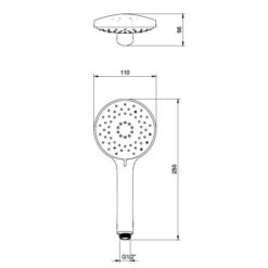 Villeroy & Boch Complete Concealed Shower Set Round Chrome -Lumibath Shop VB UNIVERSAL HANDSET ROUND TECH