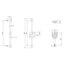 Villeroy & Boch Complete Concealed Shower Set With Riser Rail Round Chrome -Lumibath Shop VB UNIVERSAL SHOWER SET ROUND TECH