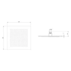 Villeroy & Boch Complete Verve Shower Set With Riser Rail Square Chrome -Lumibath Shop VB UNIVERSAL SQUARE SHOWER HEAD 250MM TECH