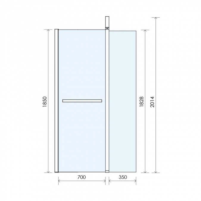 Abacus E Series Walk In Shower Screen Hinged Return 700mm 4 Abacus E Series Walk In Shower Screen Hinged Return 700mm - Image 4