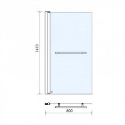 Vessini E Series One Part Bath Shower Screen 800 X 1410mm With Towel Bar -Lumibath Shop VEGE 70 1110 TECH rubberduck