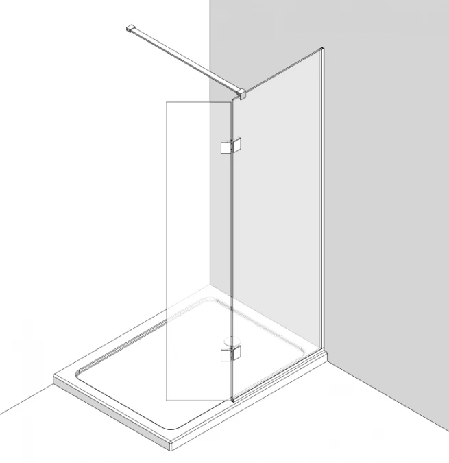 Abacus Walk In Shower Screen 900mm With Chrome Hinged Return 350mm 5 Abacus Walk In Shower Screen 900mm With Chrome Hinged Return 350mm - Image 5