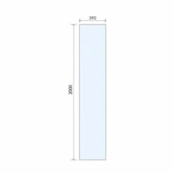 Abacus 8mm Wetroom Shower Screen Glass 390mm -Lumibath Shop VEGX 00 1010 TECH 390