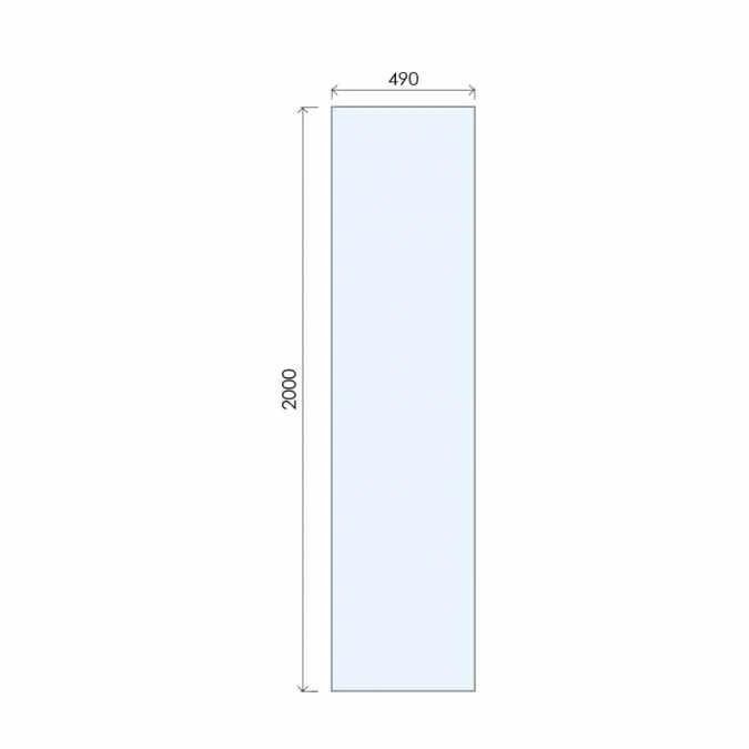 Abacus 8mm Wetroom Shower Screen Glass 490mm 2 Abacus 8mm Wetroom Shower Screen Glass 490mm - Image 2