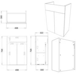 Venetian 500mm Basin Unit - White Gloss -Lumibath Shop Venetian Basin Unit 500 Sizes 1