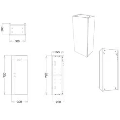 Venetian 300mm Slim Base Unit - Matt Indigo Blue -Lumibath Shop Venetian Slim Base Unit 300 Sizes