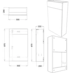 Venetian 500mm Slim Toilet Unit - Matt Indigo Blue 5 Venetian 500mm Slim Toilet Unit - Matt Indigo Blue -Lumibath Shop Venetian Slim WC 500 Sizes