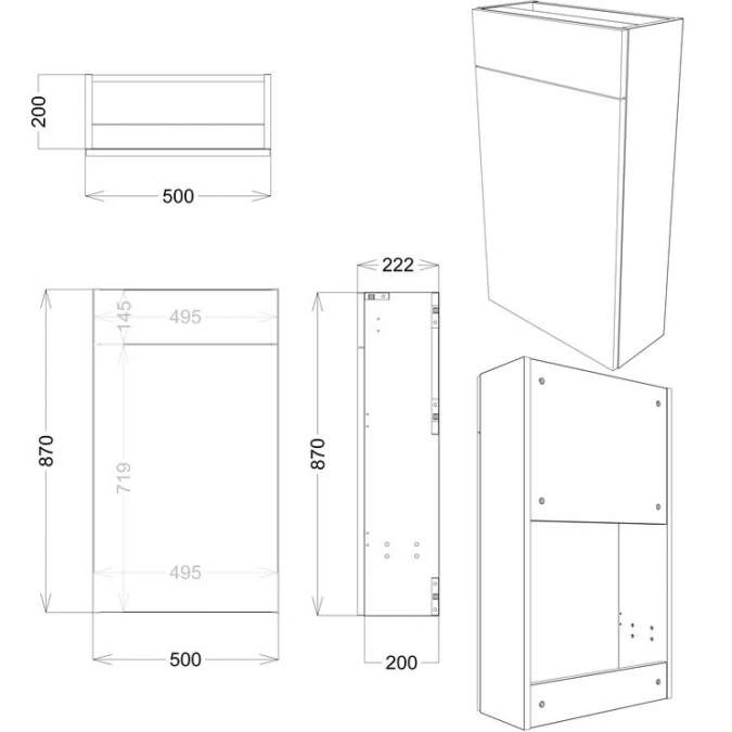 Venetian 500mm Slim Toilet Unit - Matt Indigo Blue 3 Venetian 500mm Slim Toilet Unit - Matt Indigo Blue - Image 3