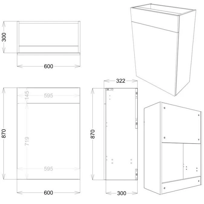 Venetian 600mm Toilet Unit - Onyx Grey Gloss 3 Venetian 600mm Toilet Unit - Onyx Grey Gloss - Image 3