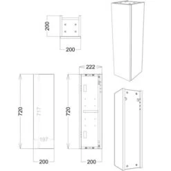Venetian 200mm Wall Unit - White Gloss 7 Venetian 200mm Wall Unit - White Gloss -Lumibath Shop Venetian Wall Unit 200 Sizes 1