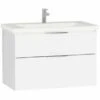 VitrA Ecora 900mm 2-Drawer Washbasin Unit - Gloss White