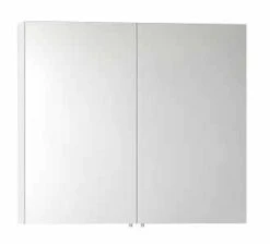 Vitra 1000mm Gloss White Double Door Mirrored Bathroom Cabinet