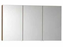 1200mm - Oak - Three Door Mirrored Bathroom Cabinet - Vitra