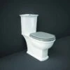 Washington Close Coupled Open Back Push Button Flush WC With Soft Close Seat Grey - RAK Ceramics