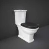 Washington Close Coupled Open Back Push Button Flush WC With Soft Close Seat Black - RAK Ceramics