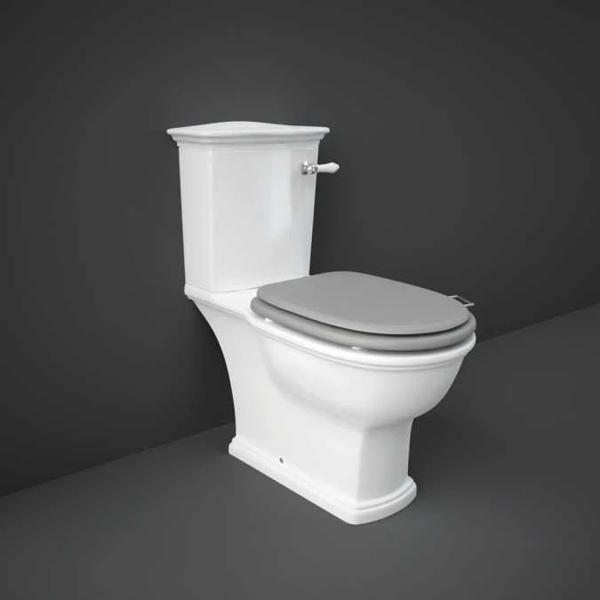 Washington Close Coupled Open Back Lever Flush WC With Soft Close Seat Grey - RAK Ceramics 2 Washington Close Coupled Open Back Lever Flush WC With Soft Close Seat Grey - RAK Ceramics - Image 2