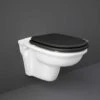 Washington Wall Hung Rimless WC With Soft Close Seat Black - RAK Ceramics